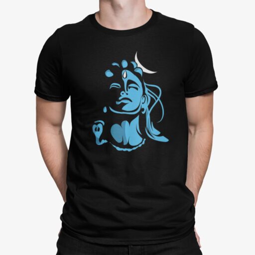 Lord Shiva Adiyogi Black T-Shirt for Men – Blue Print Cotton Tee | Mahadev Spiritual Wear adiyogi shiva blue black tshirt 5