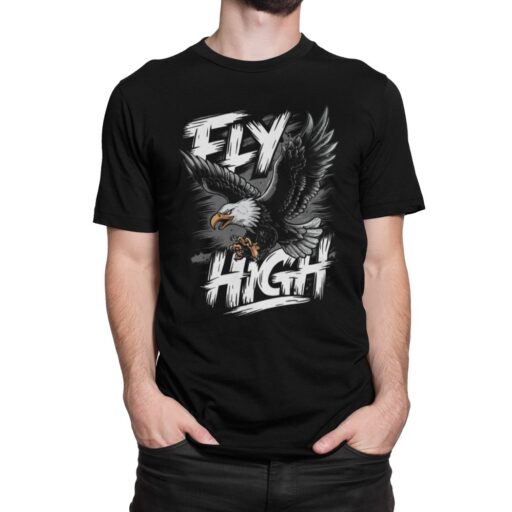 fly high eagle black tshirt4