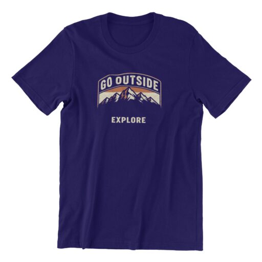 Go Outside Explore T-Shirt – Navy Blue Mountain Graphic Outdoor Adventure Tee go outside explore navy 6