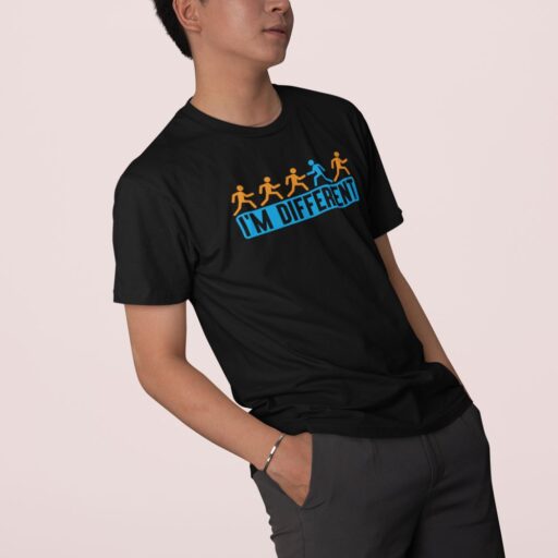 I’m Different – Black Printed T-Shirt – Statement Graphic Quote Tee i am different black tshirt3