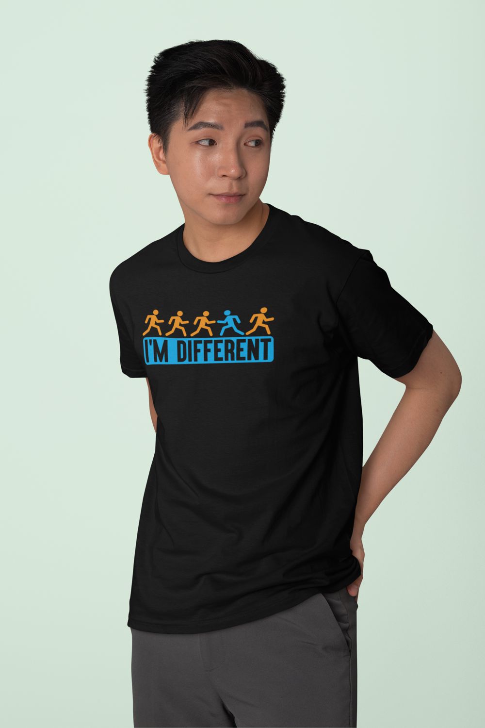 I’m Different – Black Printed T-Shirt – Statement Graphic Quote Tee i am different black tshirt4