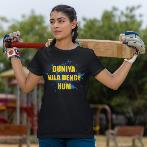 Duniya Hila Denge Hum – Black T-shirt ipl fan duniya hila denge hum tshirt2