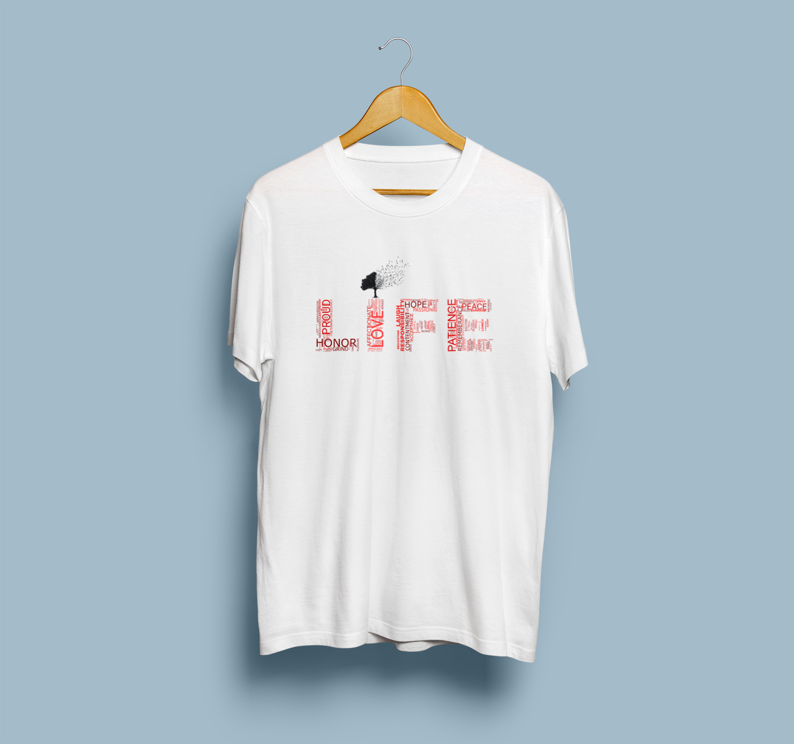 “Meaning of Life” word cloud White Statement T-Shirt meaning of life wordcloud model4