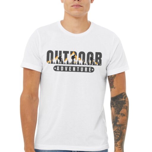 Outdoor Adventure – White Travel T-shirt outdoor adventure white tshirt model2