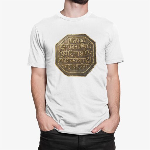 Shivrajmudra – White Printed T-Shirt – Spiritual Graphic Tee shivrajmudra white 5