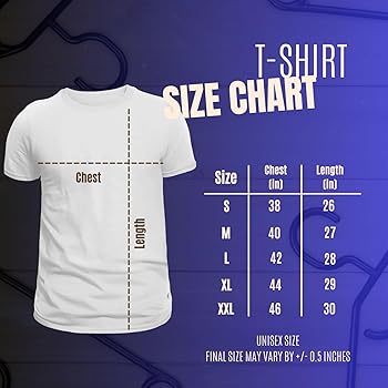 t shirt size chart yolotees