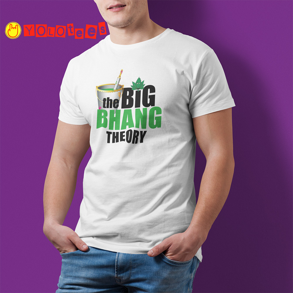 The Big Bhang Theory – Funny White T-shirt the big bhang theory tshirt model7