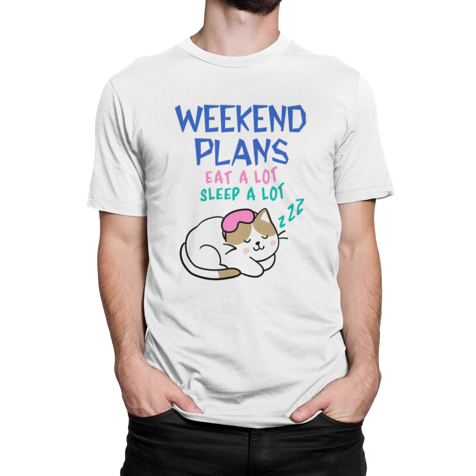 Weekend Plans – Funny White t-shirt weekend plans model1 white