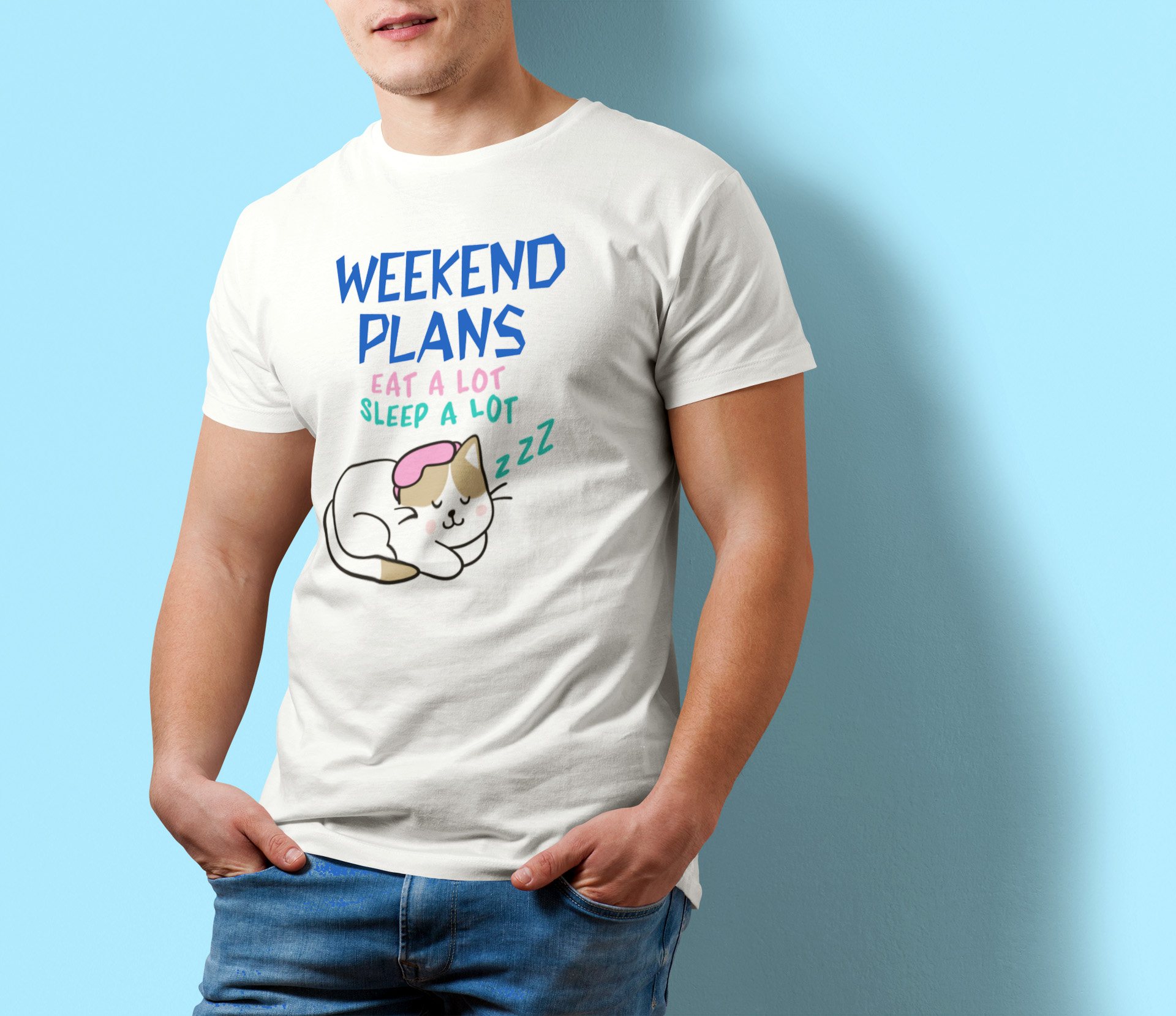 Weekend Plans – Funny White t-shirt weekend plans model2 white