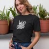HUMAN – Black T-Shirt – Minimal Vertical Typography Printed Tee (Unisex) who cares women black tshirt1
